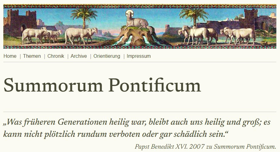 Eingangsseite Summorum-pontificum.de